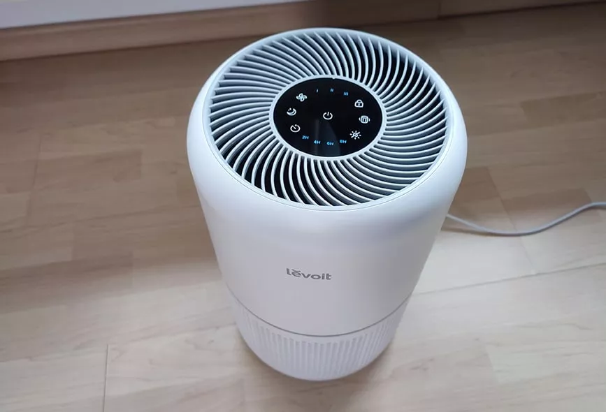 air purifier levoit core top panel view