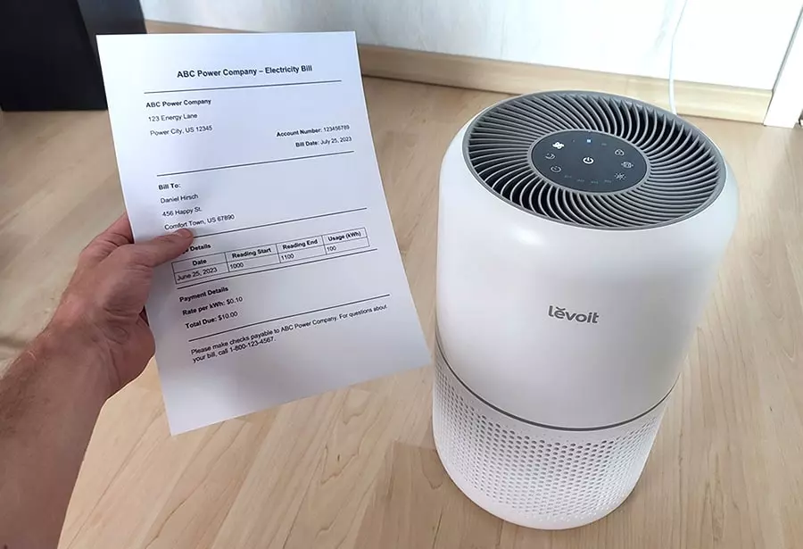 air purifier running cost electricity bill