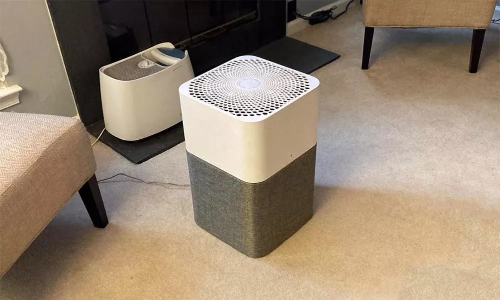 blueair blue pure 211 standing in living room