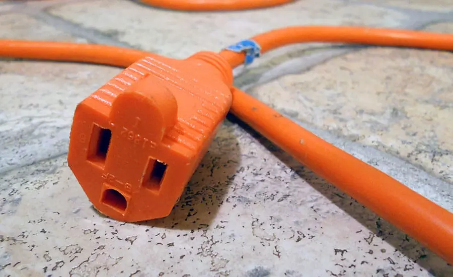 an extension cord lying on the floor