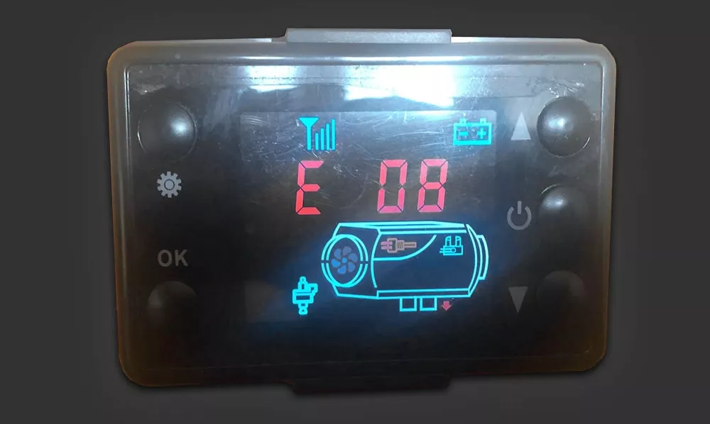 diesel heater e08 error code
