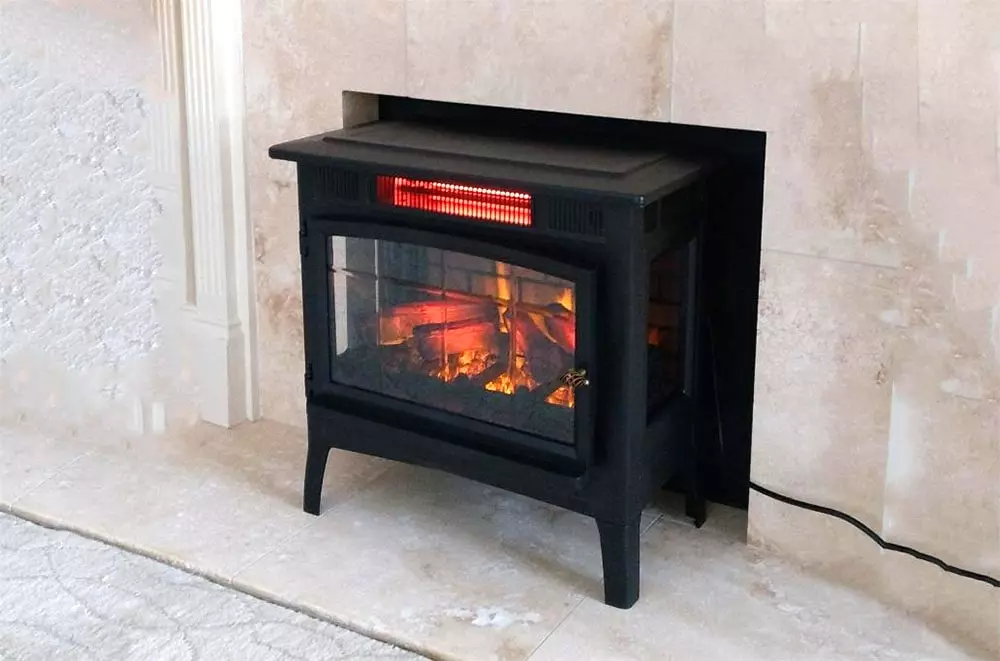 electric fireplace placed in wall