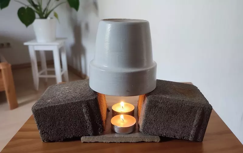 how to build a terracotta clay flower pot heater