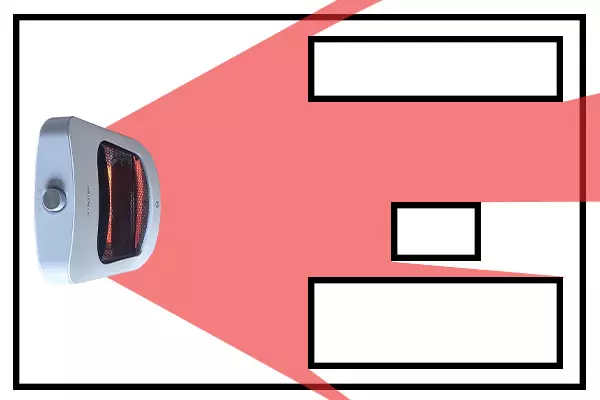 infrared heater placement at the center of a wall