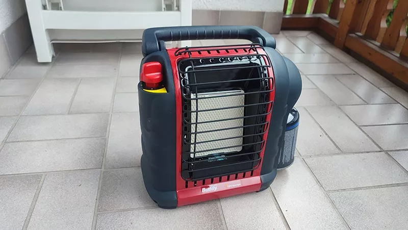 mr heater buddy heater outdoors balcony