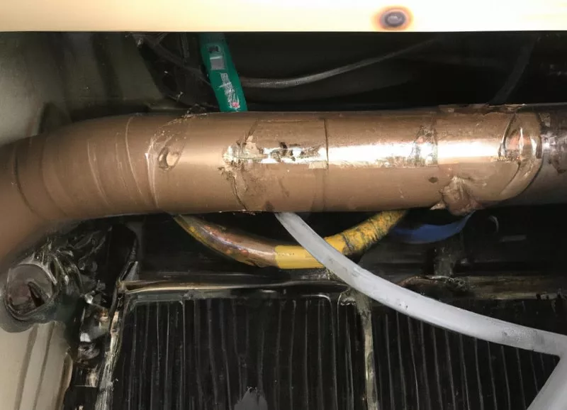 refrigerant duct leak inside an AC