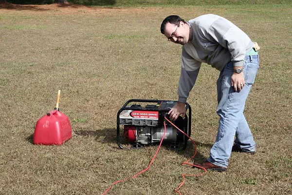 for safety: run space heater with generator outdoors