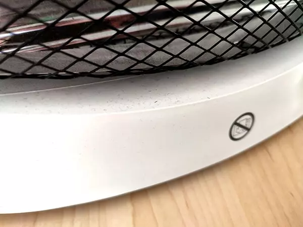 closeup of my infrared heater and the dust that settled on it