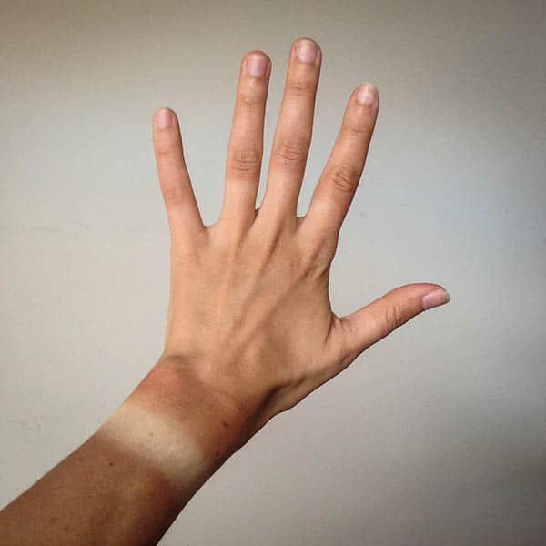can you get a tan from a space heater - tanned hand