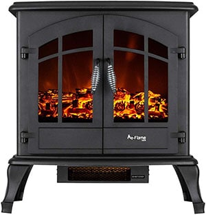 Free Standing Electric Fireplace Stove by e-Flame spaec heater you can leave unattended
