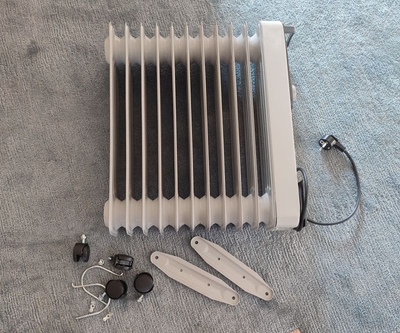 how to assemble an oil heater package contents