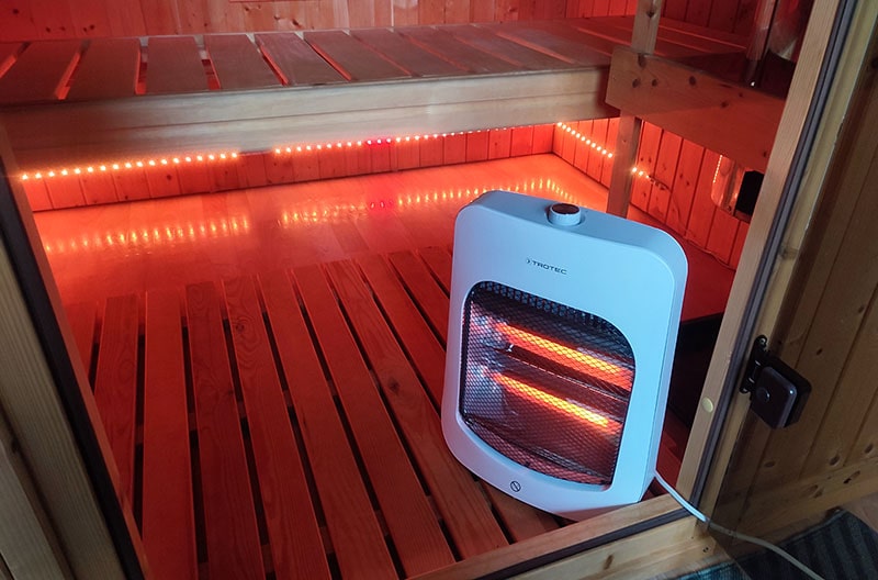 use space heater in sauna