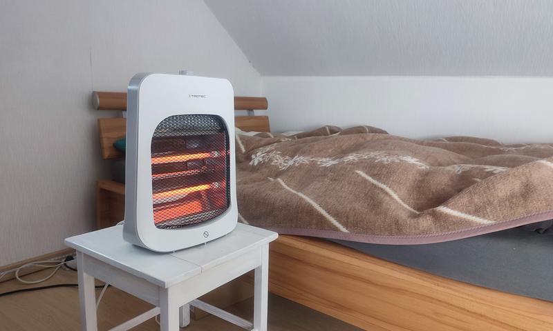 infrared heater next to bed