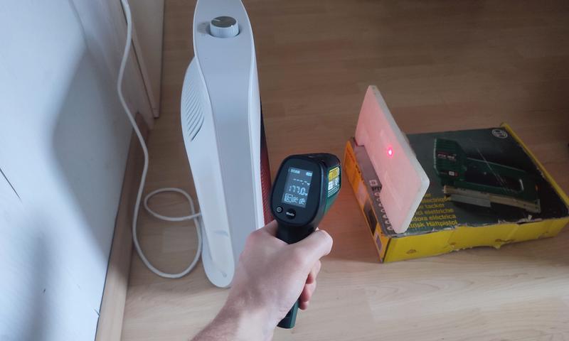 infrared heater temperature measurement styrofoam block