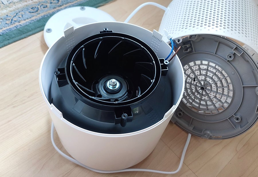 air purifier blue brown power wires disassembly