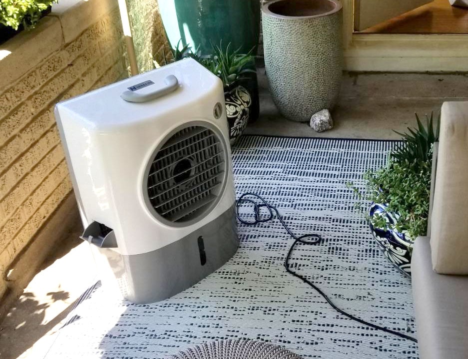 swamp cooler on patio