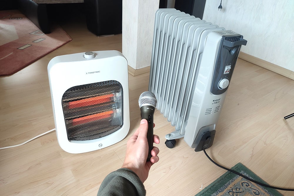 space heater making noise sound recording