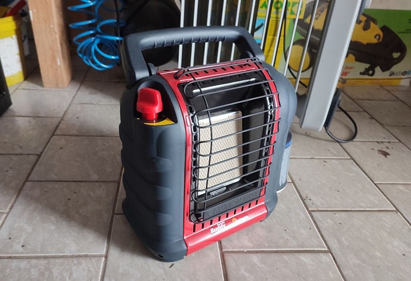 mr heater buddy propane heater in garage