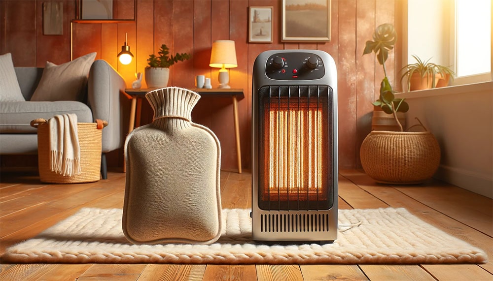 space heater and hot water bottle